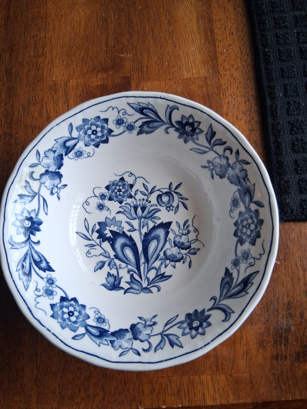 Blue Floral Porcelain Serving Bowl - Classic Tableware